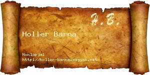 Holler Barna névjegykártya