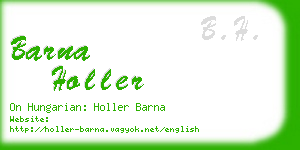barna holler business card